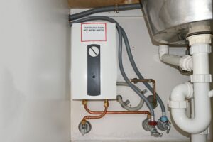 A tankless water heater.