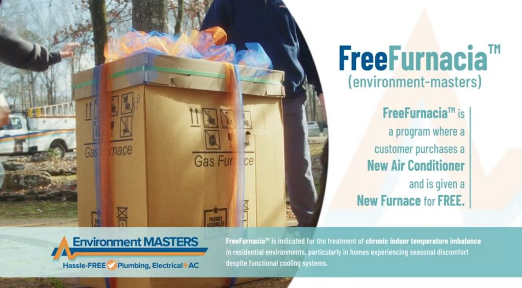 Free Furnace with purchase of AC system from Environment Masters.